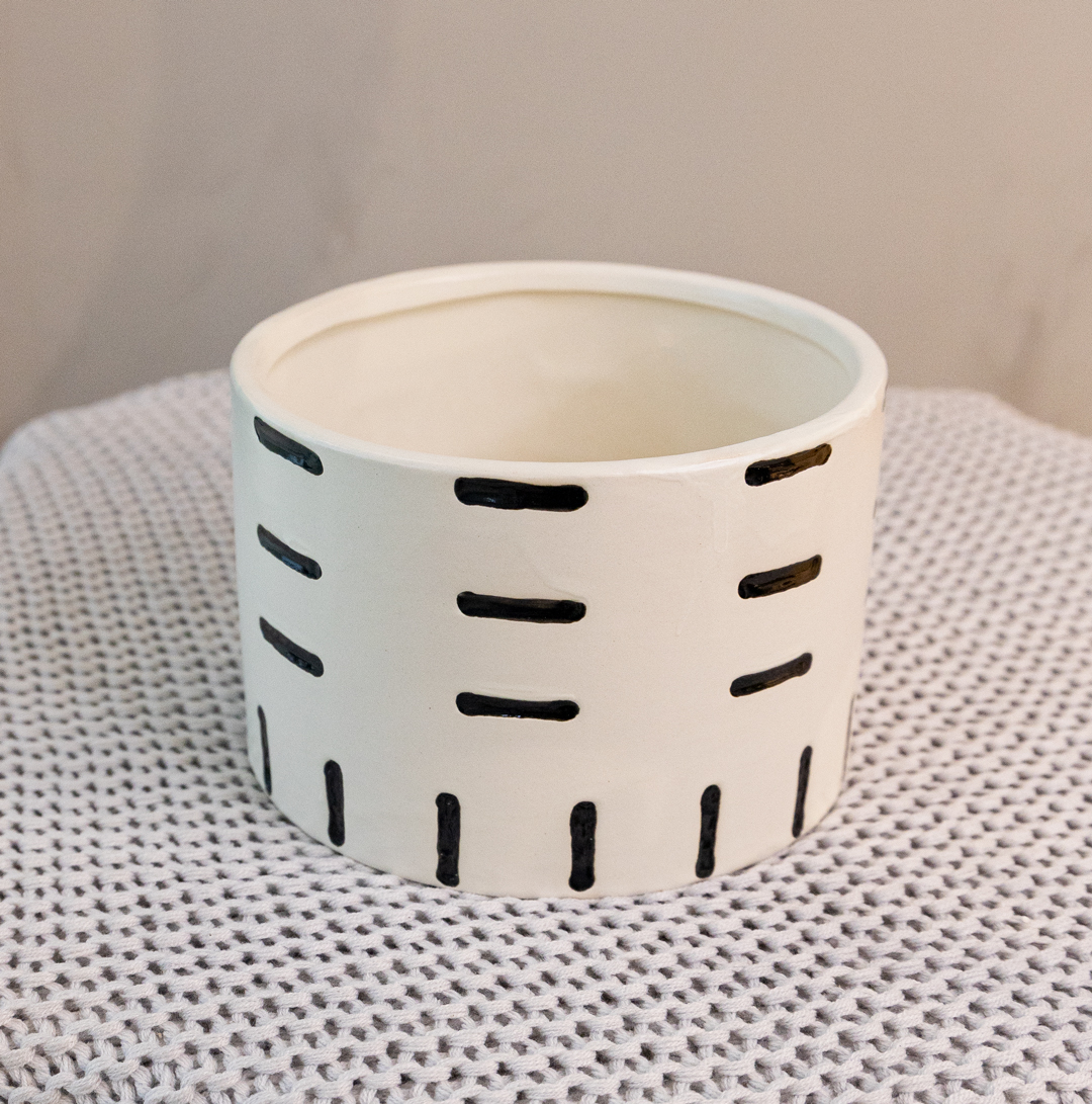 Black And White Decorative Jar