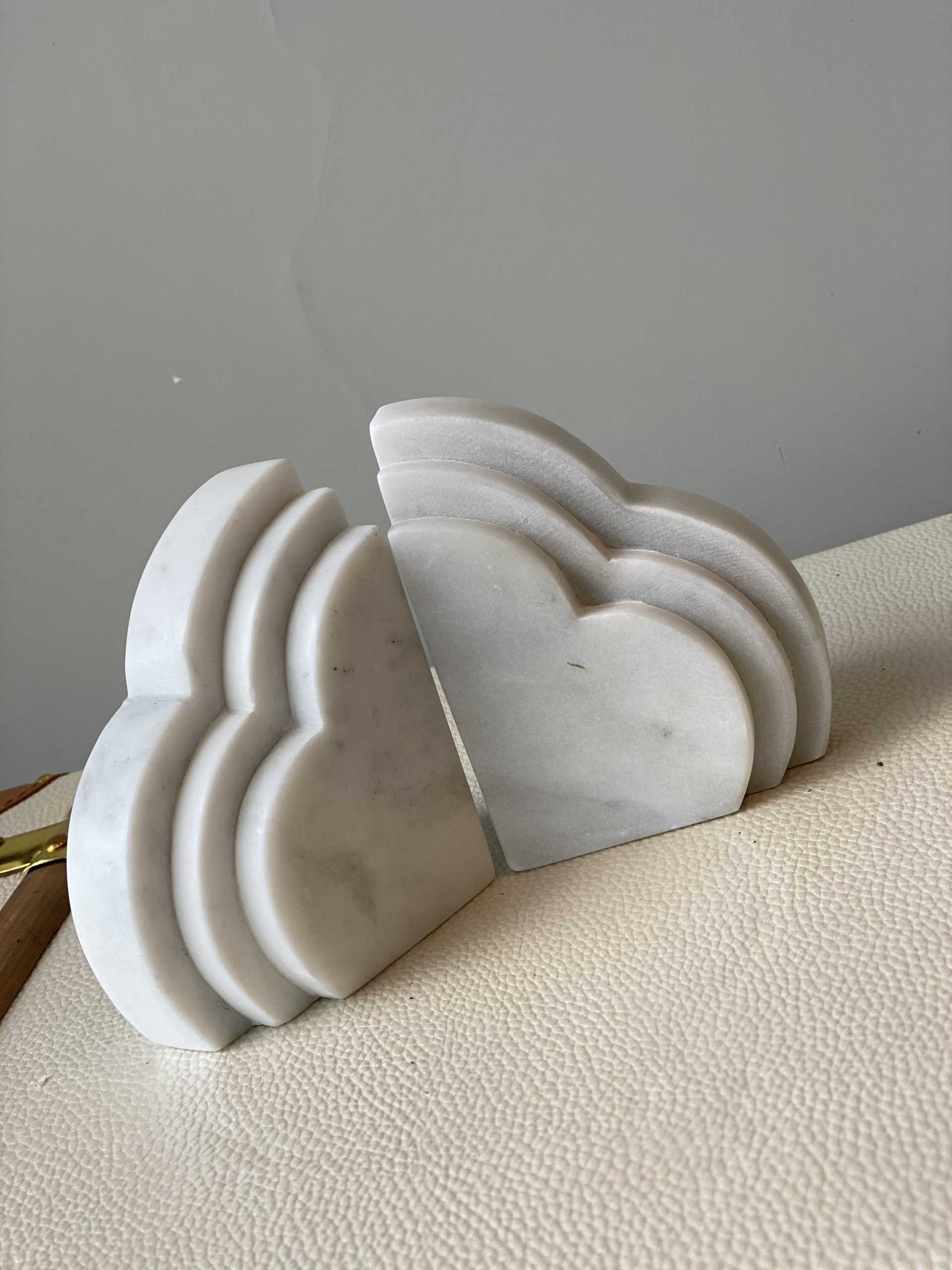 White Marble Bookend
